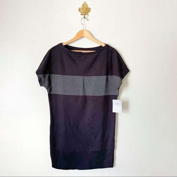 Athleta Black Colorblock Energize Midi Dress NWT - Picture 1 of 4
